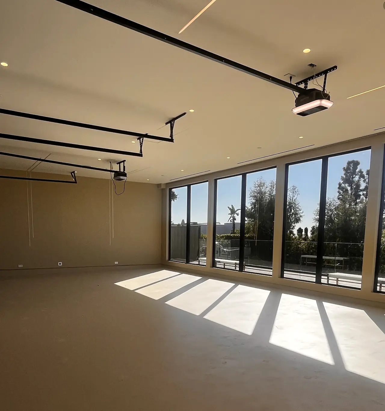 Smooth prepared walls in a sunlit room of a Los Angeles home